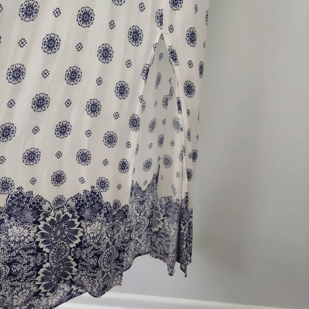 South of France Blue and Ivory Print Maxi Dress - Picture 9 of 16